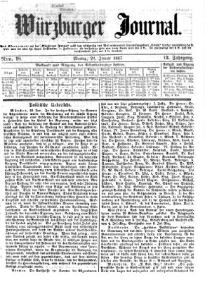 Würzburger Journal Montag 21. Januar 1867