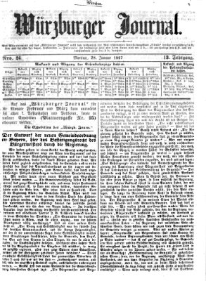 Würzburger Journal Montag 28. Januar 1867