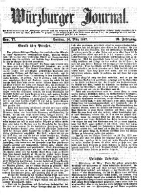 Würzburger Journal Samstag 30. März 1867