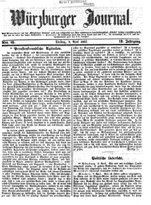 Würzburger Journal Dienstag 9. April 1867