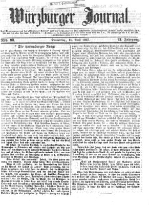 Würzburger Journal Donnerstag 18. April 1867