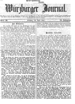 Würzburger Journal Samstag 20. April 1867