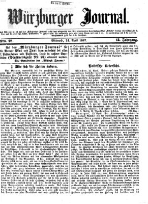 Würzburger Journal Mittwoch 24. April 1867