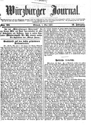 Würzburger Journal Mittwoch 1. Mai 1867