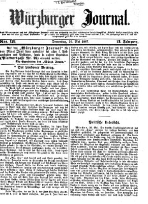 Würzburger Journal Donnerstag 30. Mai 1867