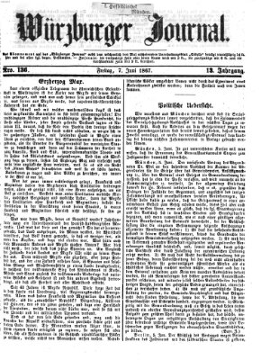 Würzburger Journal Freitag 7. Juni 1867