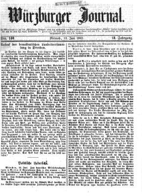 Würzburger Journal Mittwoch 12. Juni 1867