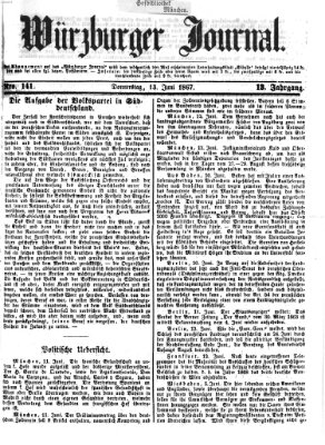 Würzburger Journal Donnerstag 13. Juni 1867