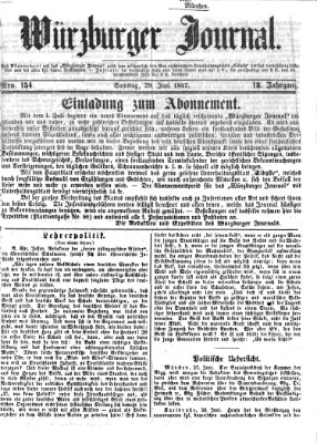 Würzburger Journal Samstag 29. Juni 1867