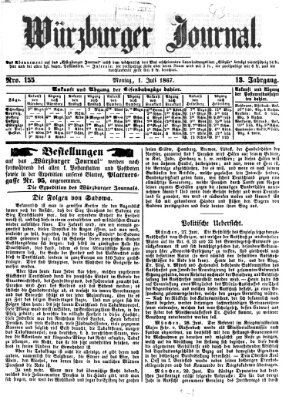 Würzburger Journal Montag 1. Juli 1867