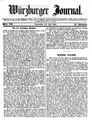 Würzburger Journal Donnerstag 25. Juli 1867