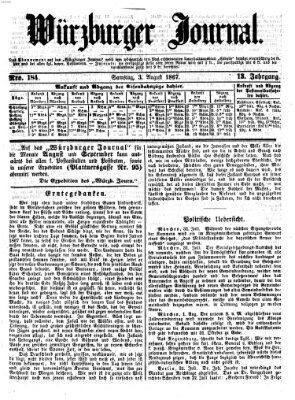 Würzburger Journal Samstag 3. August 1867