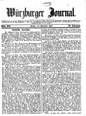 Würzburger Journal Freitag 13. September 1867