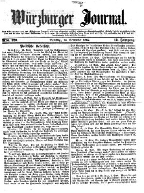 Würzburger Journal Samstag 14. September 1867