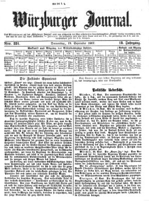 Würzburger Journal Donnerstag 19. September 1867