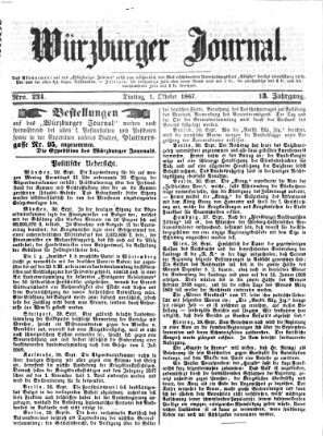 Würzburger Journal Dienstag 1. Oktober 1867