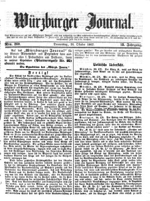 Würzburger Journal Donnerstag 31. Oktober 1867