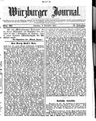 Würzburger Journal Samstag 2. November 1867