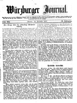 Würzburger Journal Montag 18. November 1867