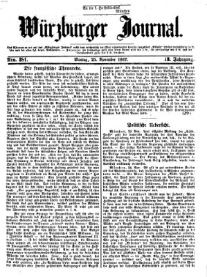 Würzburger Journal Montag 25. November 1867