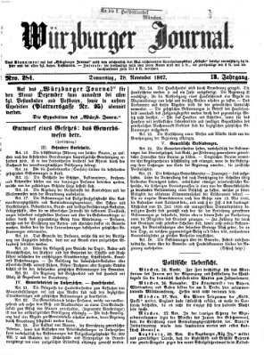 Würzburger Journal Donnerstag 28. November 1867