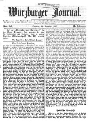 Würzburger Journal Samstag 30. November 1867