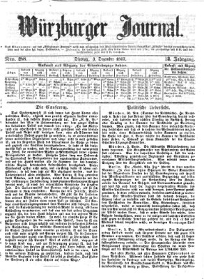 Würzburger Journal Dienstag 3. Dezember 1867