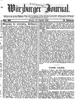 Würzburger Journal Montag 23. Dezember 1867