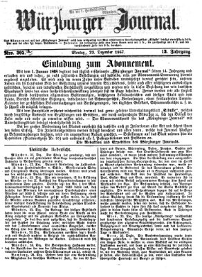 Würzburger Journal Montag 23. Dezember 1867