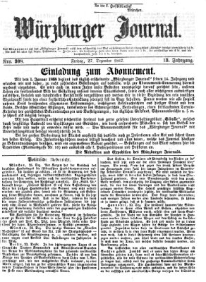 Würzburger Journal Freitag 27. Dezember 1867