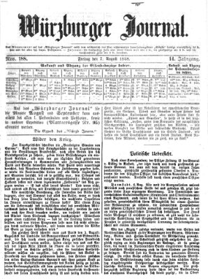 Würzburger Journal Freitag 7. August 1868