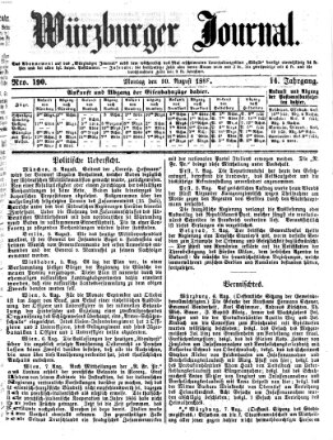 Würzburger Journal Montag 10. August 1868