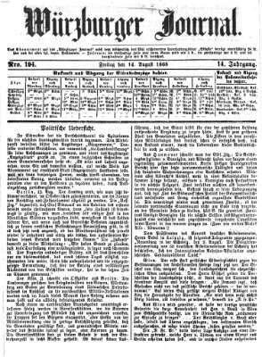 Würzburger Journal Freitag 14. August 1868