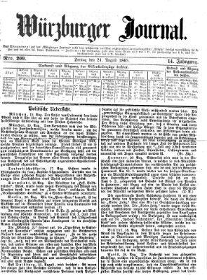 Würzburger Journal Freitag 21. August 1868