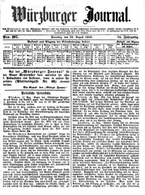 Würzburger Journal Samstag 29. August 1868