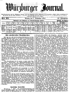 Würzburger Journal Montag 7. September 1868