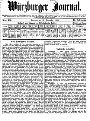 Würzburger Journal Samstag 12. September 1868