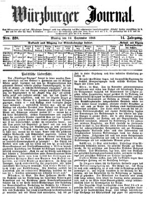 Würzburger Journal Montag 14. September 1868