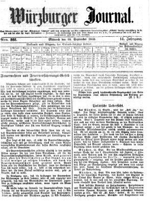 Würzburger Journal Mittwoch 16. September 1868