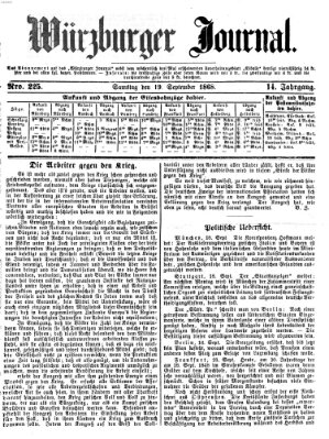 Würzburger Journal Samstag 19. September 1868