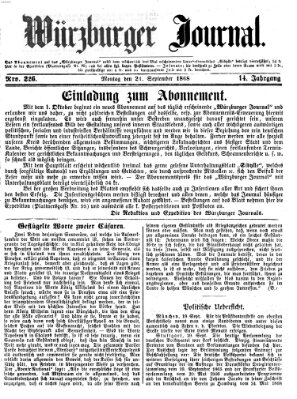 Würzburger Journal Montag 21. September 1868