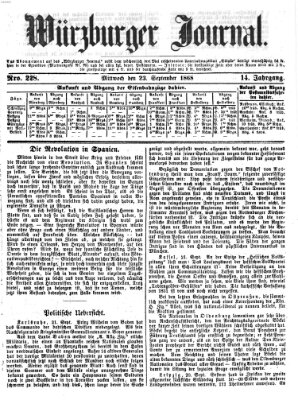 Würzburger Journal Mittwoch 23. September 1868