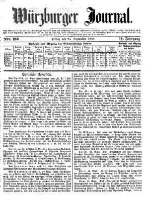 Würzburger Journal Freitag 25. September 1868