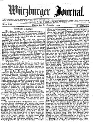 Würzburger Journal Montag 28. September 1868