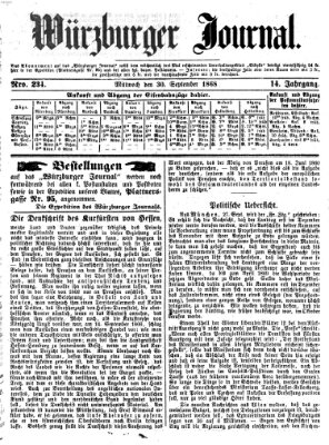 Würzburger Journal Mittwoch 30. September 1868