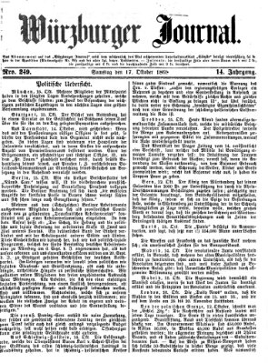 Würzburger Journal Samstag 17. Oktober 1868