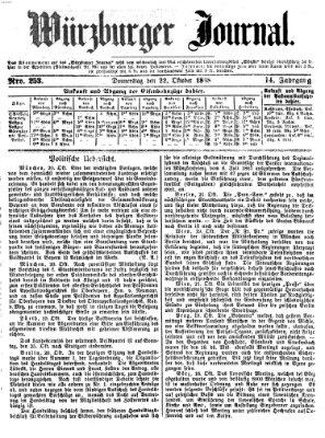 Würzburger Journal Donnerstag 22. Oktober 1868