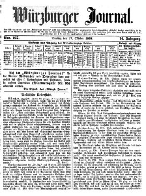 Würzburger Journal Dienstag 27. Oktober 1868