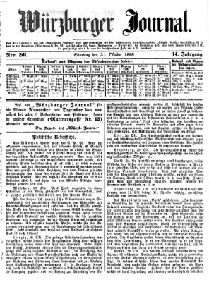 Würzburger Journal Samstag 31. Oktober 1868