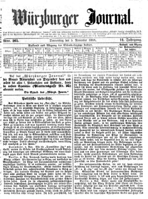 Würzburger Journal Donnerstag 5. November 1868